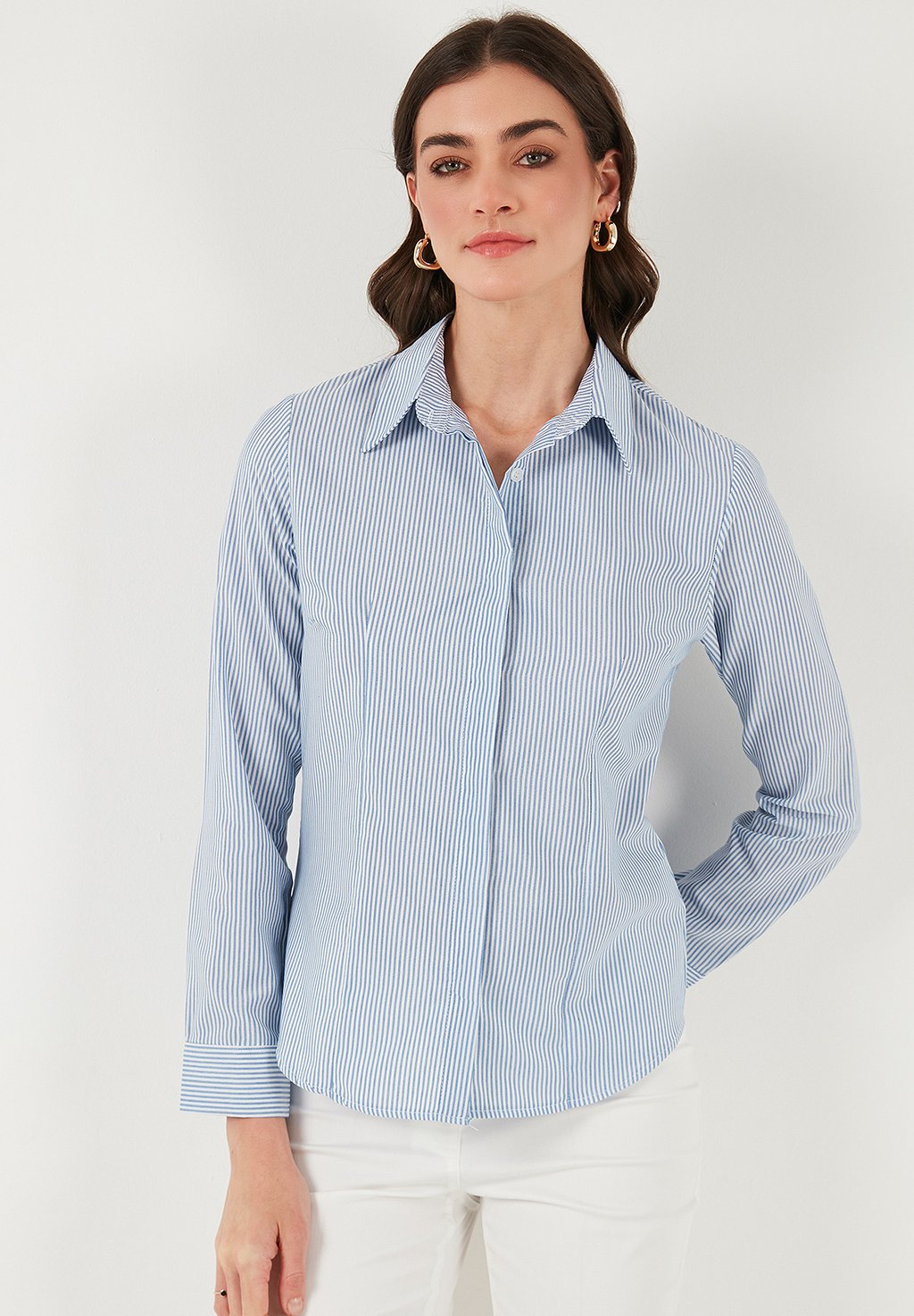 

Блузка на пуговицах SLIM FIT LELA, синий