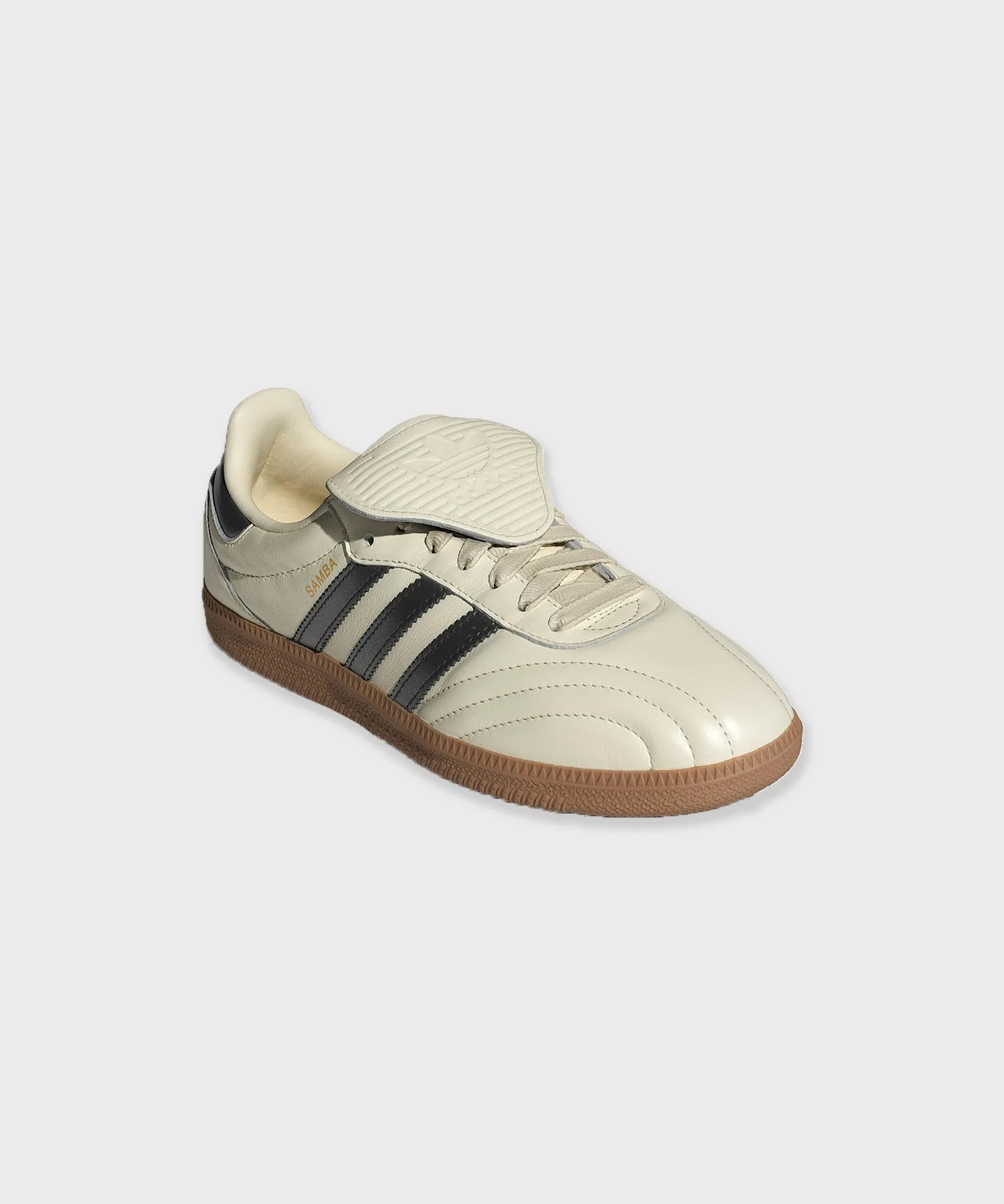 Унисекс кроссовки кожаные adidas SAMBA LT с широким язычком бежевые