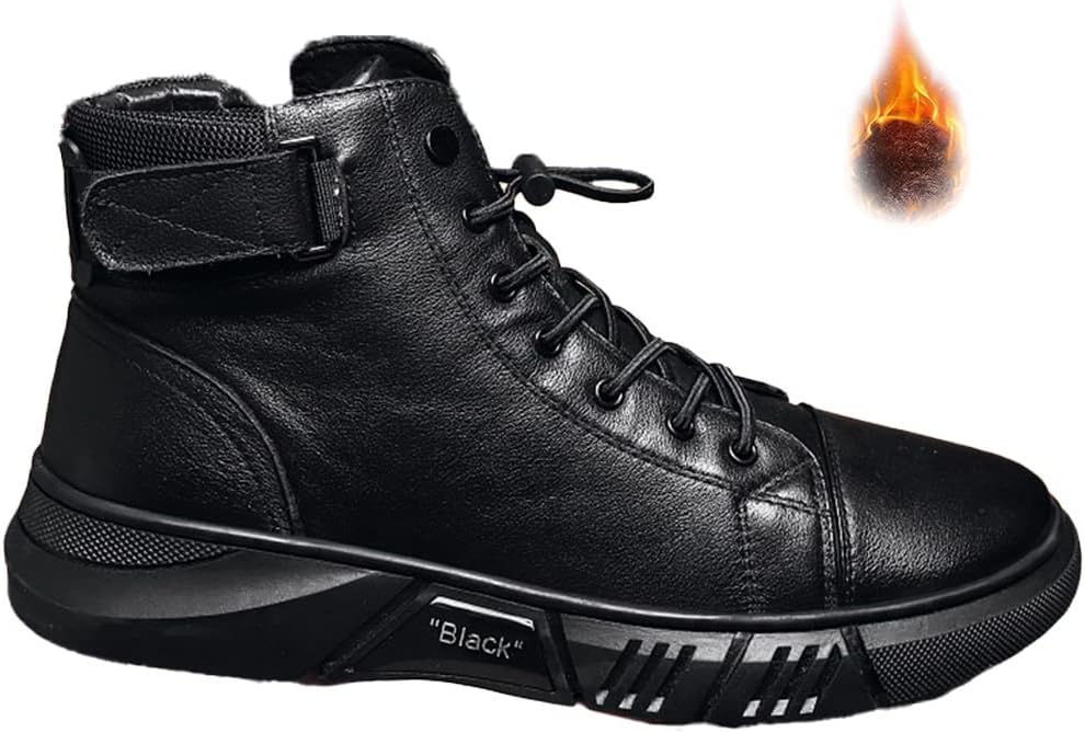 

Мужские итальянские высокие кожаные ботинки, новые для осени и зимы, ботинки чукка с боковой молнией, нескользящая мягкая подошва, амортизация, бархат Angrymonkey, черный