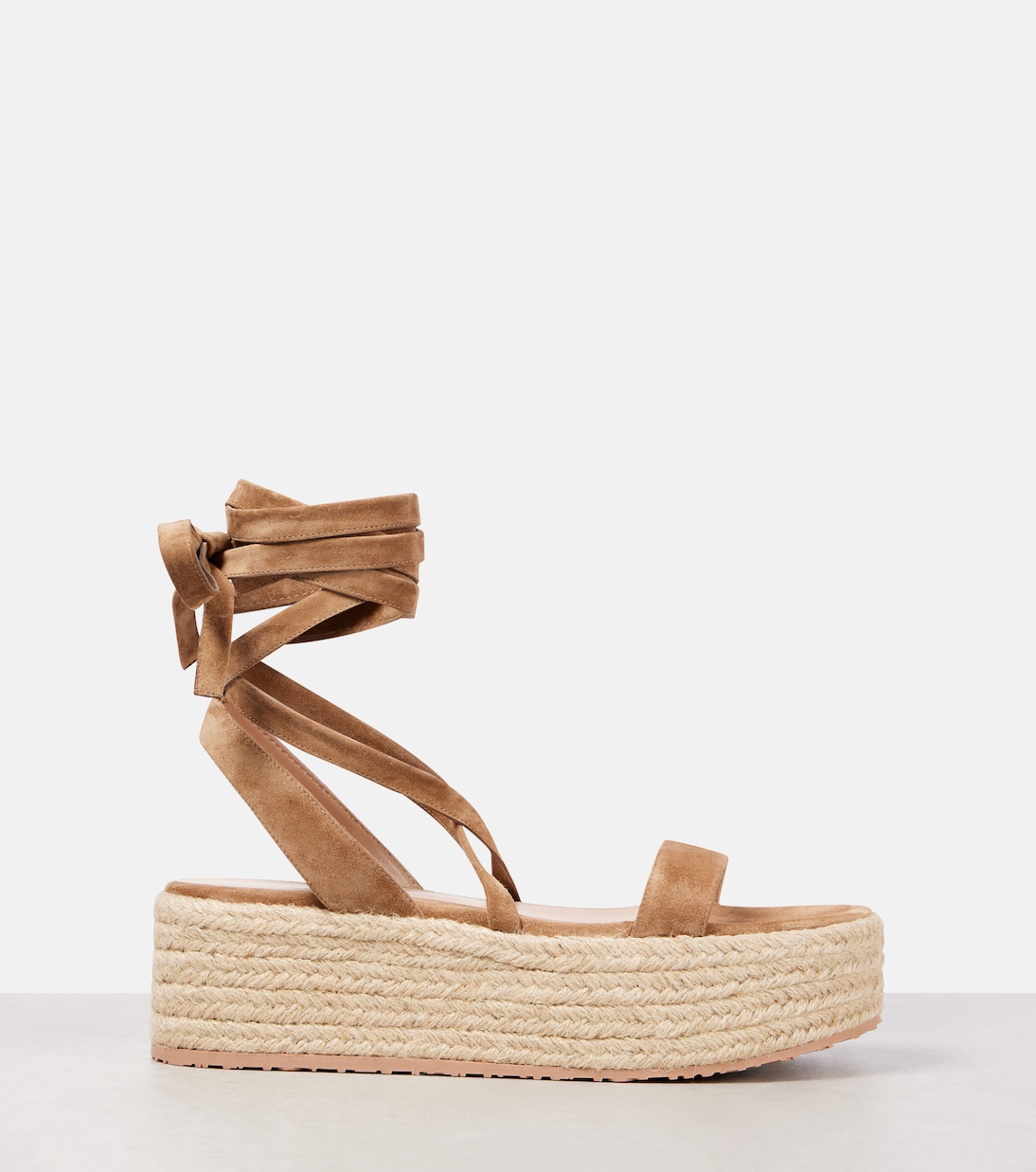 Эспадрильи на платформе с отделкой из замши Gianvito Rossi, Camel+Natural — фото 4