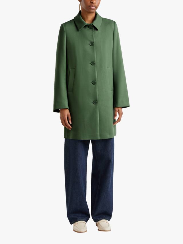 

Саржевое пальто с воротником Benetton, цвет Forest Green