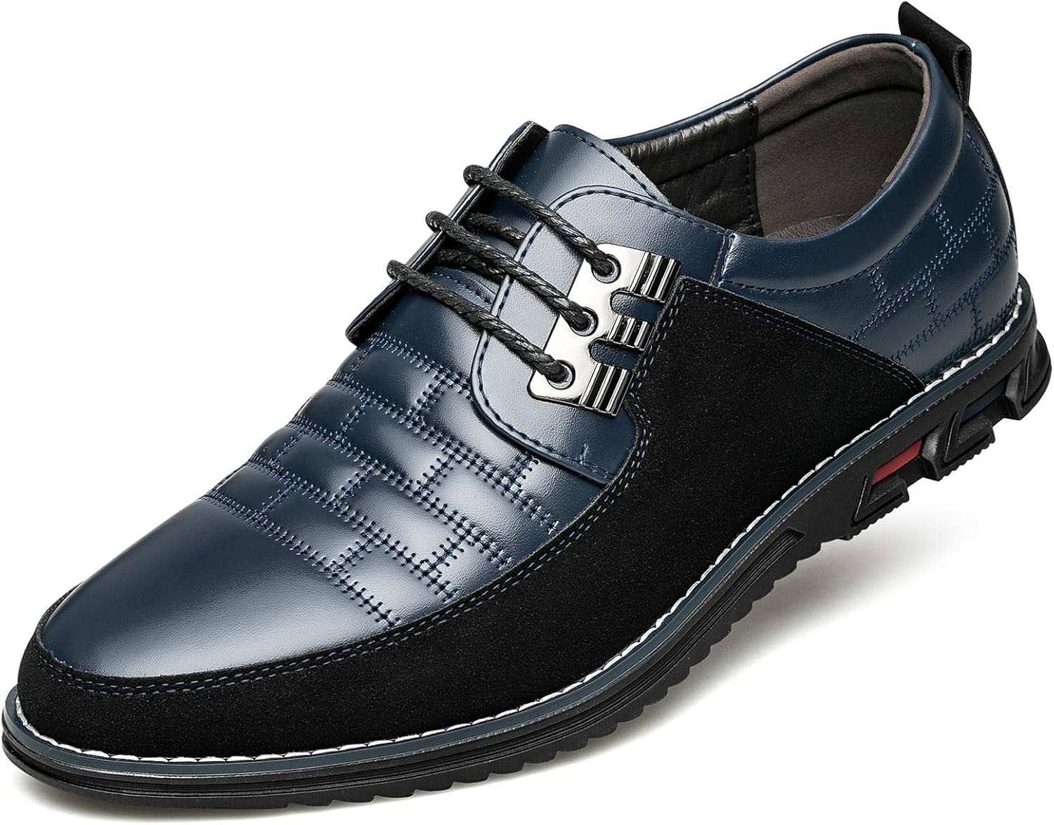 

Мужские премиальные кожаные туфли с комфортом для делового и повседневного стиля, оксфорды, модные туфли-кроссовки, мягкие лоферы, дерби для офиса, работы, прогулок и вождения Flageli, черный/синий