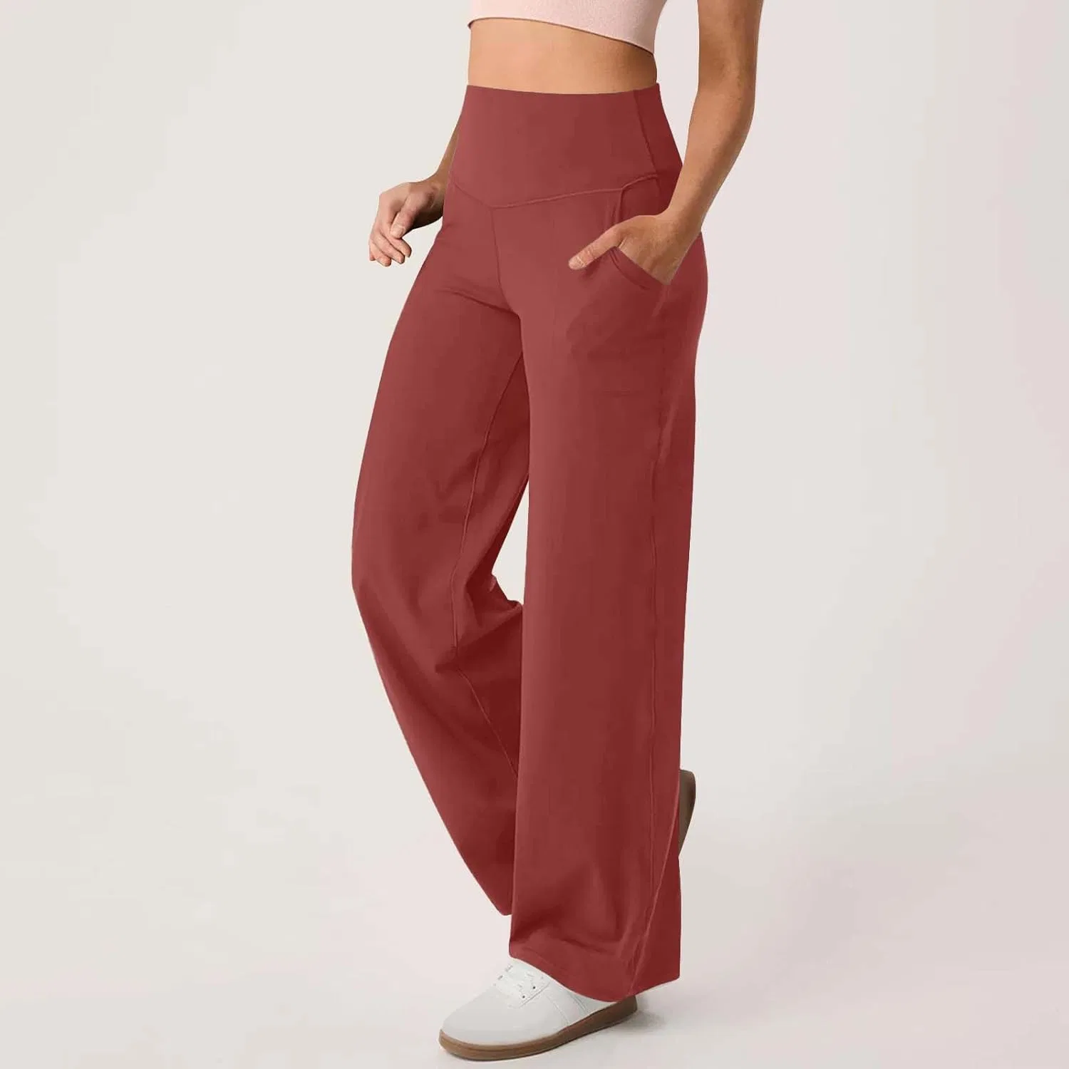 Женские спортивные брюки с широкими штанинами, Wine, размерная линейка XS-XXL — фото 2