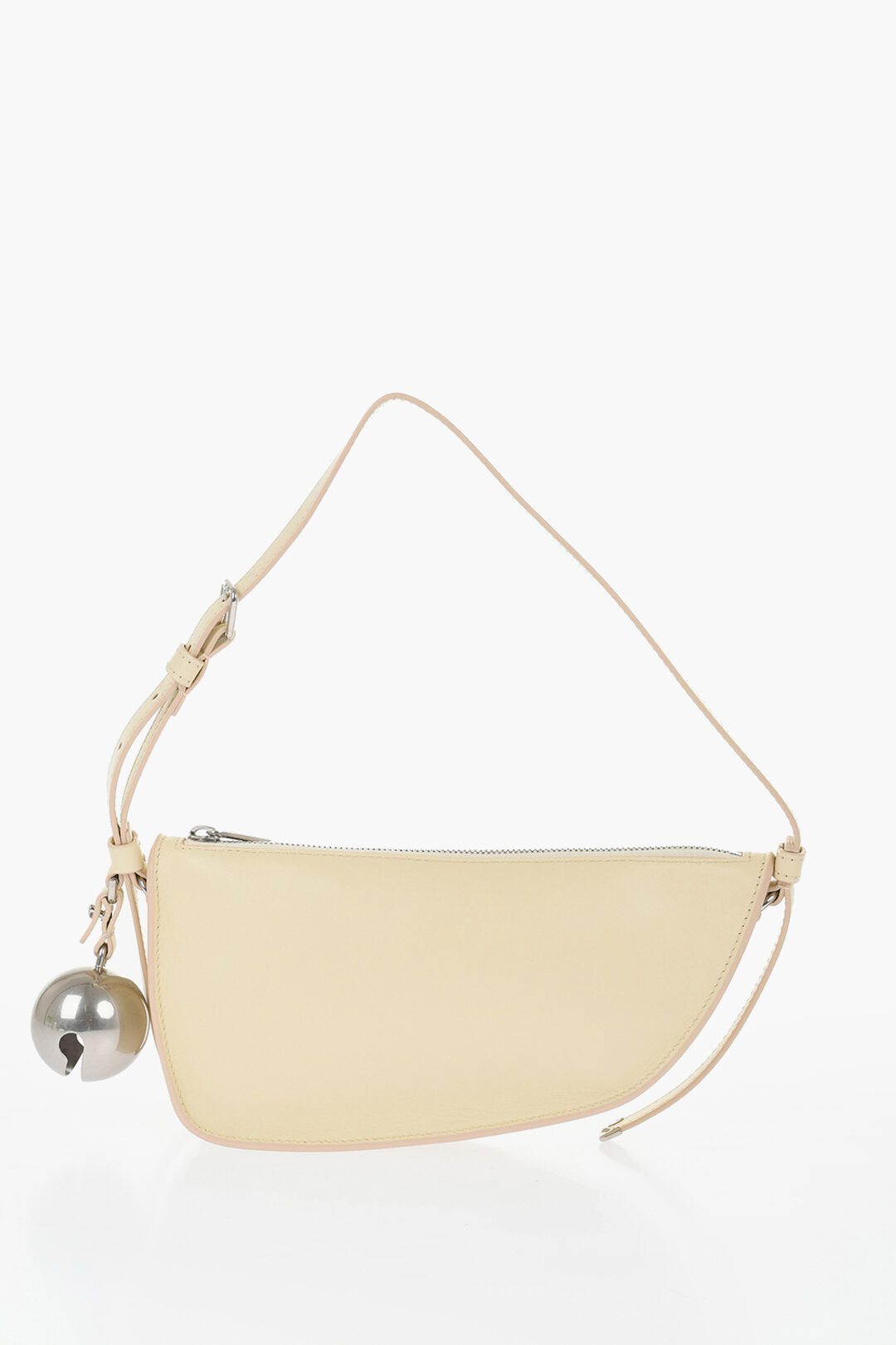 

Сумка Burberry Leather Shield Sling через плечо с серебристым шармом, бежевый