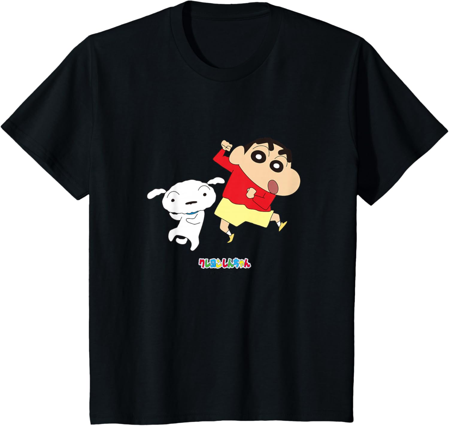 Детская футболка Crayon Shin-chan Dancing! Shin-chan and Shiro, черная Crayon Shinchan