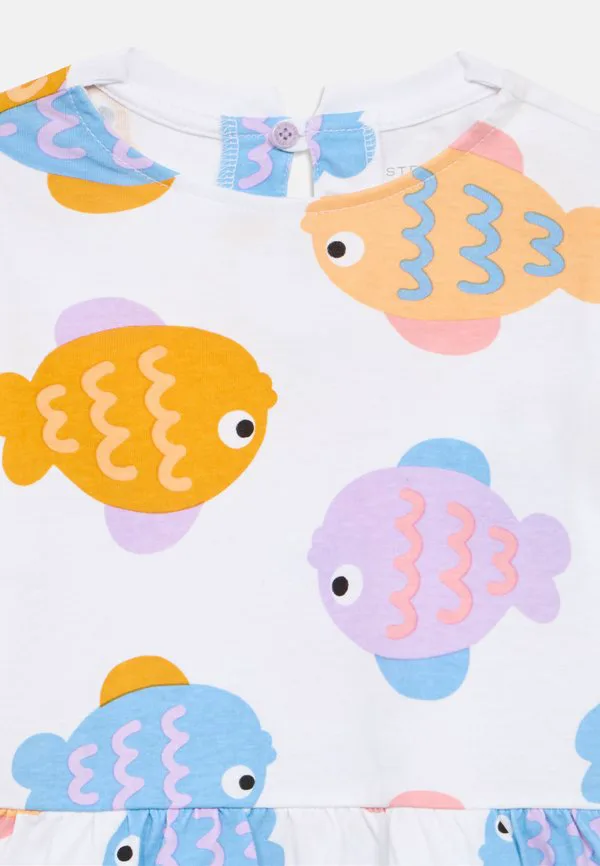 Детское платье, трикотажное платье Stella Mccartney Kids, White/Multi-Coloured — фото 3