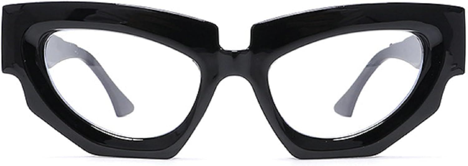 

Винтажные солнцезащитные очки «кошачий глаз» для женщин и мужчин, 2024 год, роскошная многоугольная оправа, модные очки с защитой от УФ-излучения UV400 mincl, Black Clear