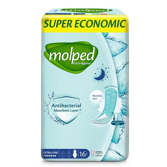 

Прокладки гигиенические антибактериальные Extrahygiene, 16 шт. Molped, inna