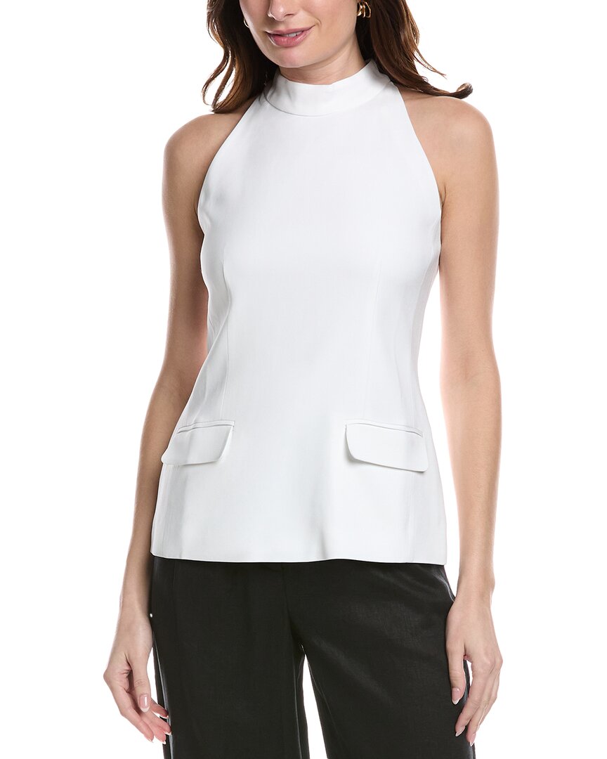 

Однотонная и полосатая блузка с бретелью через шею Solid & Striped, белый