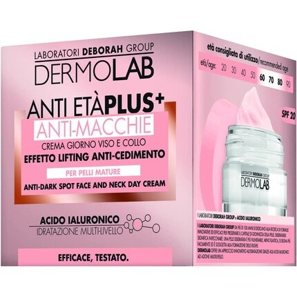 

Dermolab Anti-Aging Plus Крем против пятен для лица и шеи с гиалуроновой кислотой 50 мл, Deborah Group