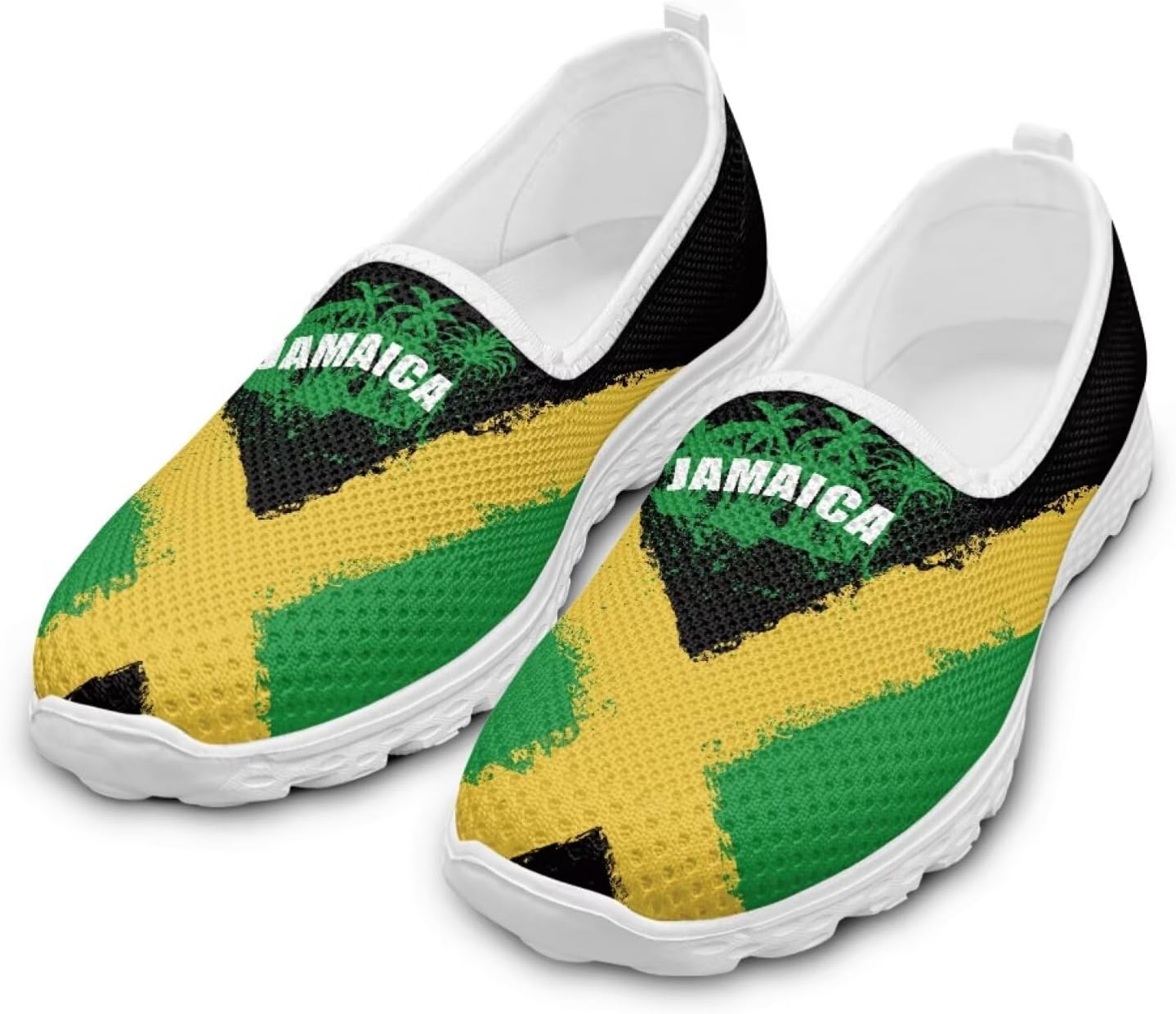 

Кроссовки Jeiento с американским флагом для женщин и мужчин, кеды для Дня независимости, сетчатые спортивные кроссовки, низкие плоские кроссовки для путешествий, Jamaica Flag