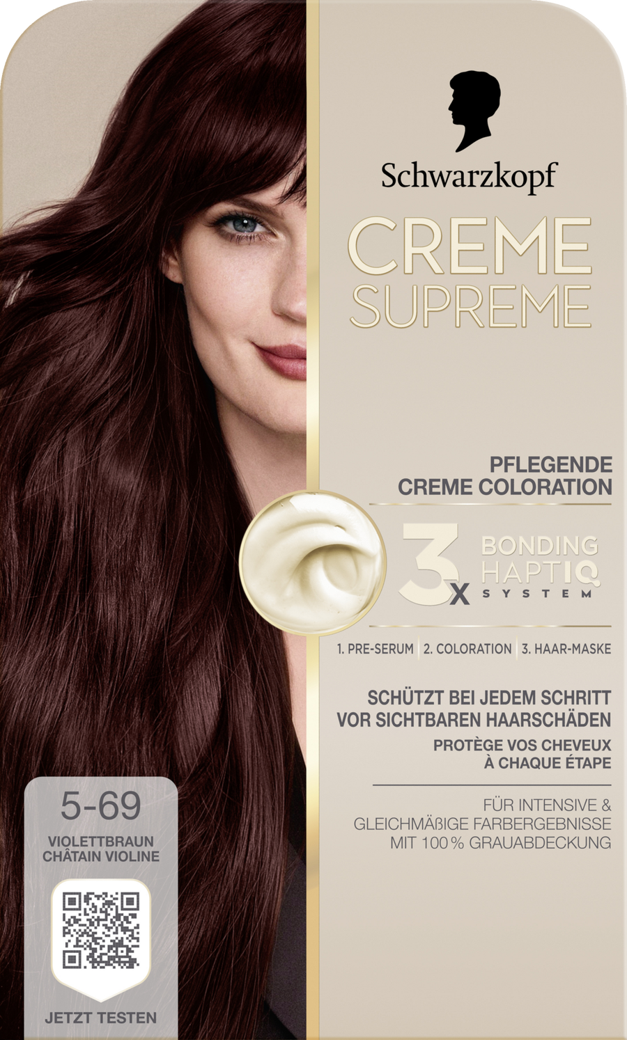 

Краска для волос CREME SUPREME Pflegende Coloration 5-69 Violettbraun