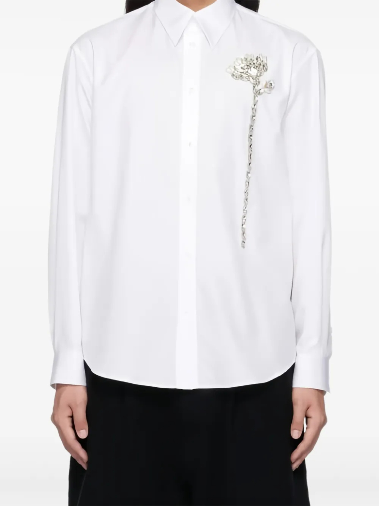 

Рубашка Simone Rocha с цветочной аппликацией, белый