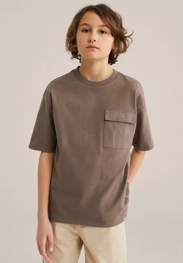 Простая футболка We Fashion, Taupe — фото 4