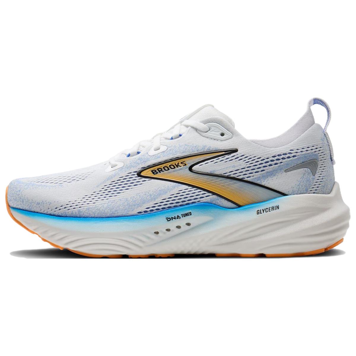 

Brooks Кроссовки для бега Glycerin 22 с амортизацией и воздухопроницаемостью, низкие, повседневные, белые