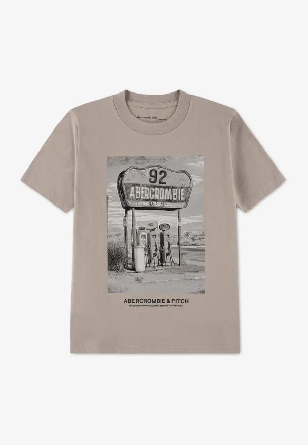 Футболка с принтом гоночного автомобиля Abercrombie & Fitch, Simply Taupe