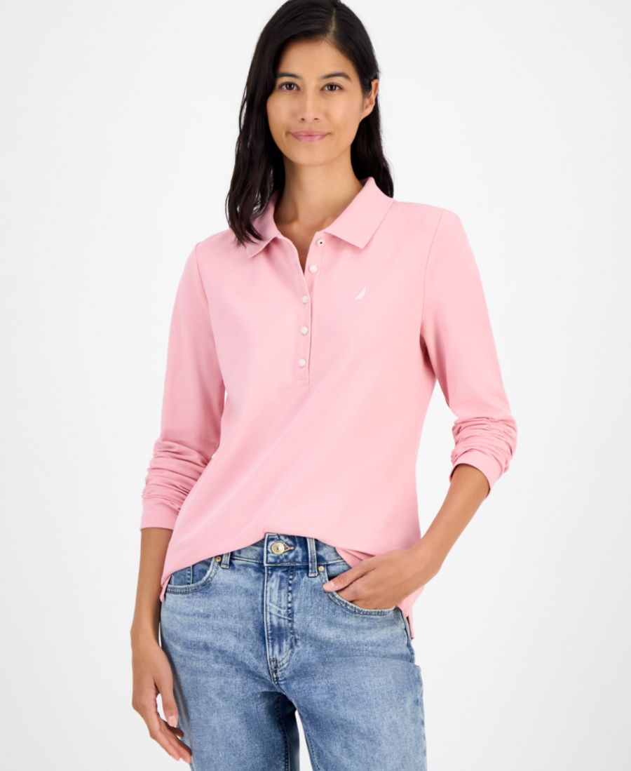 

Женская рубашка-поло с длинным рукавом Nautica Jeans, Bridal Rose