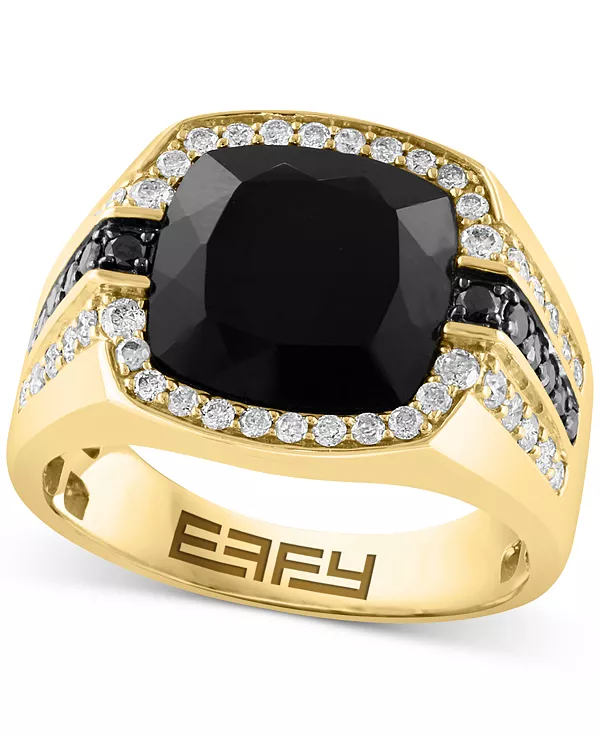 

Мужское кольцо Effy с ониксом (12 мм) и бриллиантом (7/8 карата) из 14-каратного золота Effy Collection, gold