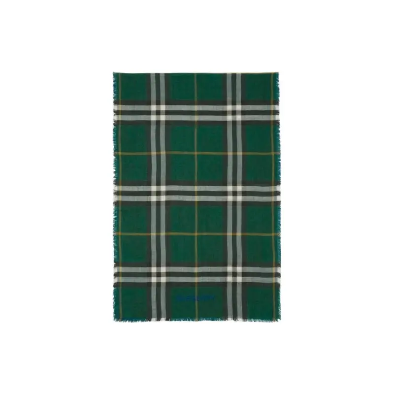 

Burberry Шарф с принтом и бахромой, Green