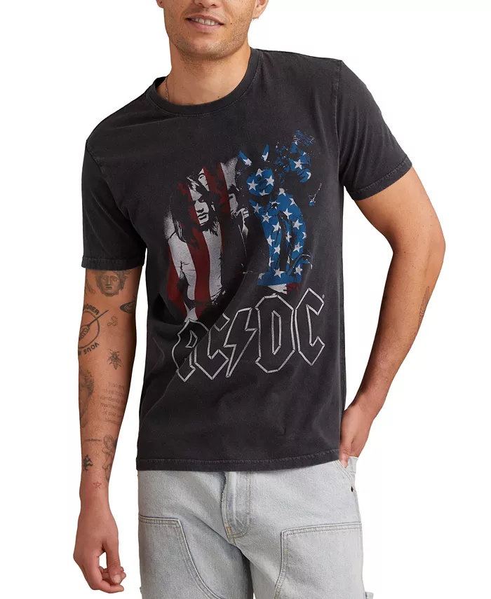 

Мужская футболка с коротким рукавом и принтом AC-DC America Lucky Brand, черный