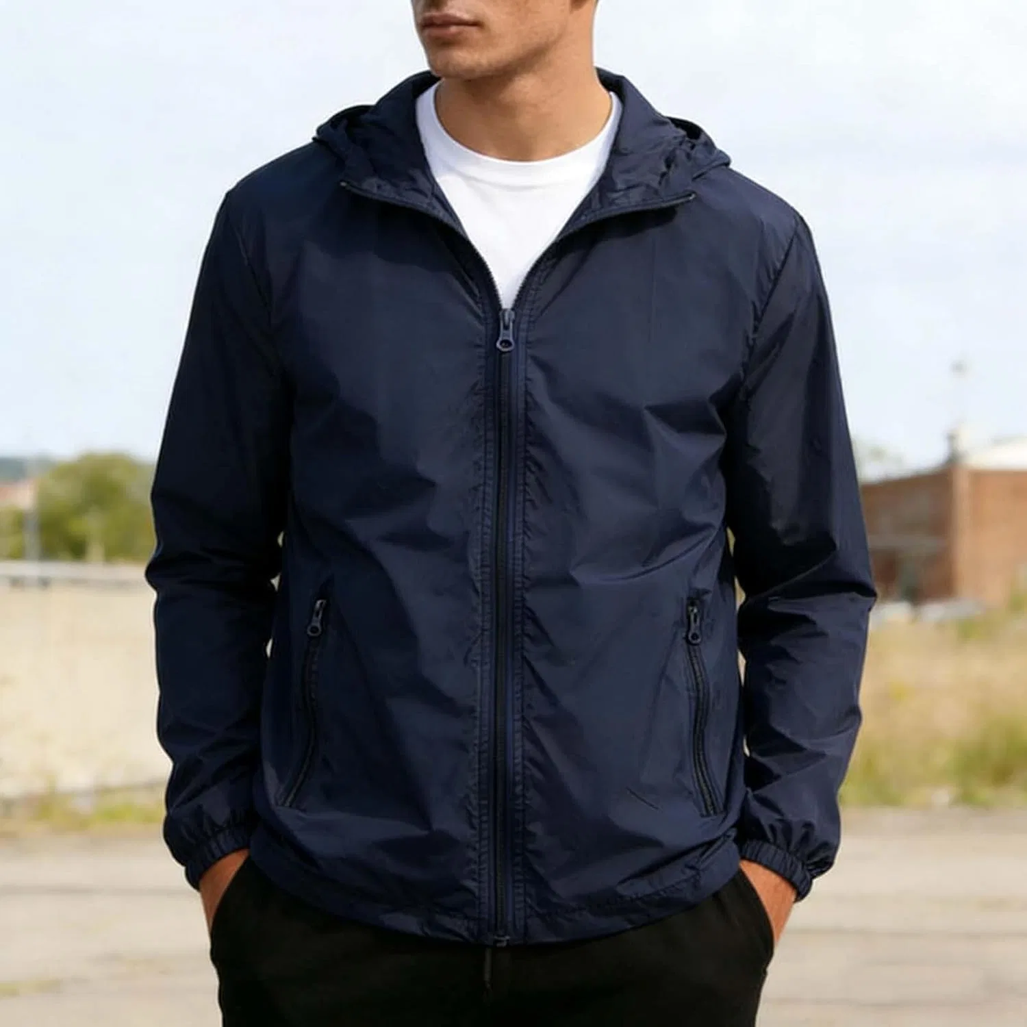 Мужская футболка с капюшоном UPF 50+ Quick Dry, Navy — фото 2