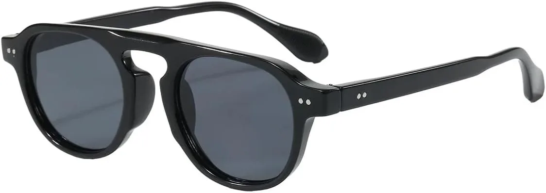 

Модные женские квадратные солнцезащитные очки, популярные мужские винтажные очки с заклепками, панк-очки, очки с защитой от УФ-излучения UV400 UATXTAU, Black