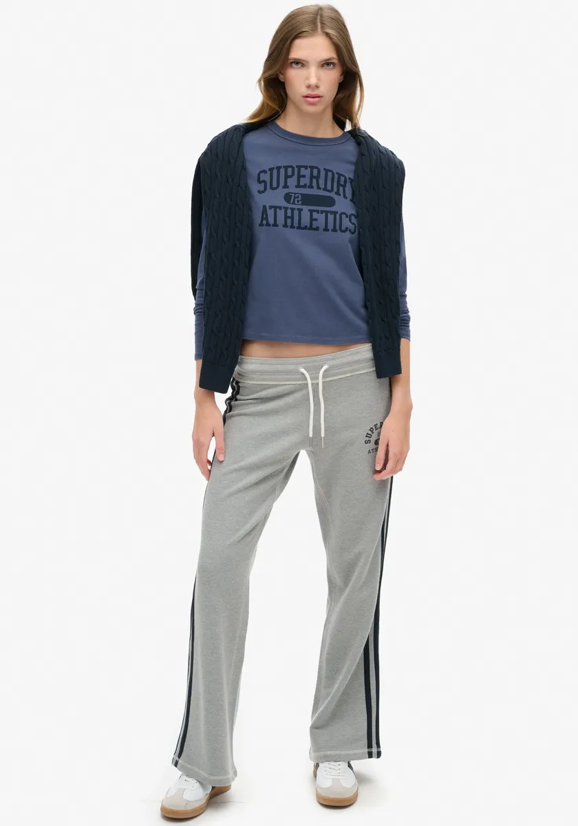 

Спортивные брюки Superdry "ATHLETIC STRIPE FLARE JOGGER", спортивные брюки с полосками и клешами, серый