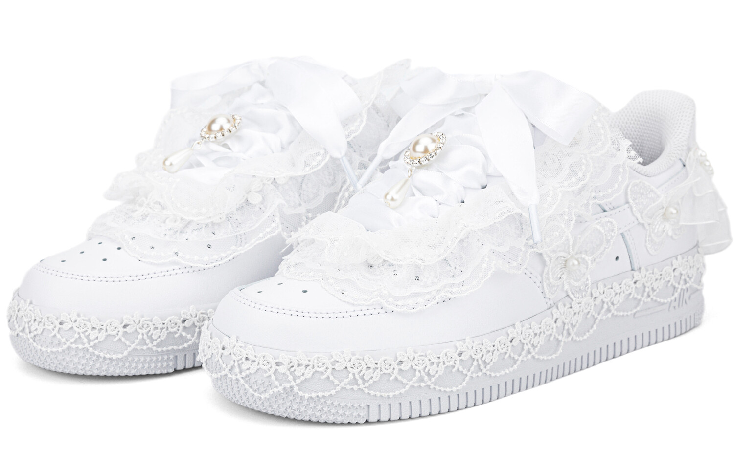 Кастомизированные кроссовки Nike Air Force 1 Skateboarding Shoes Women, белый — фото 3