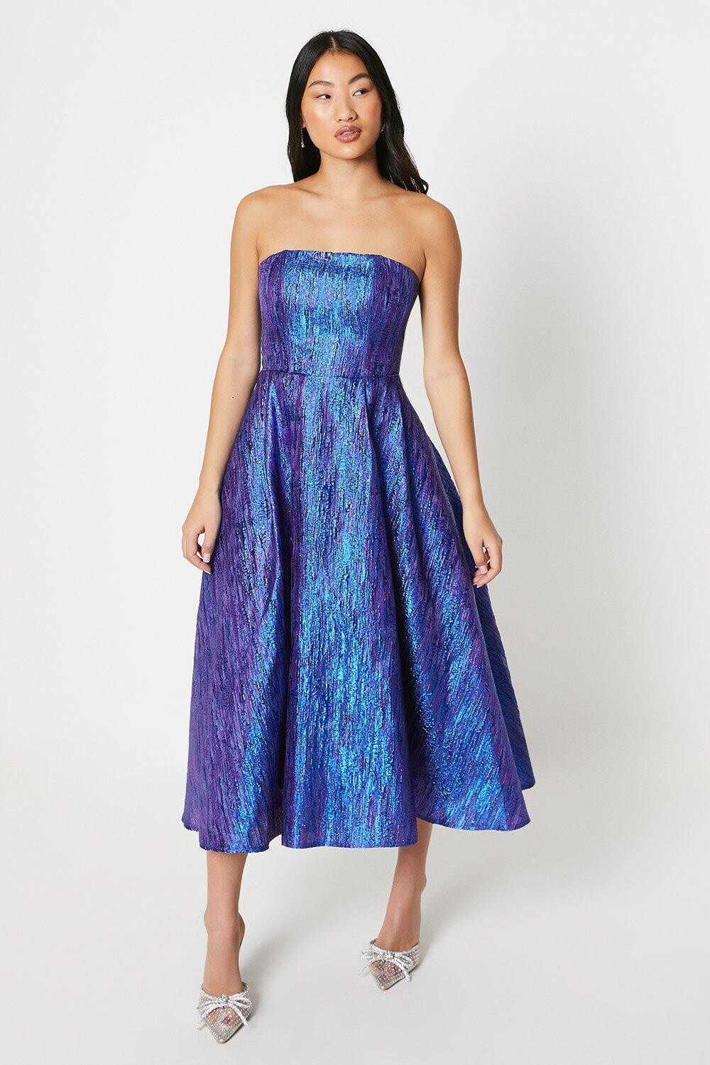 

Жаккардовое платье миди Petite Bandeau Coast, фиолетовый