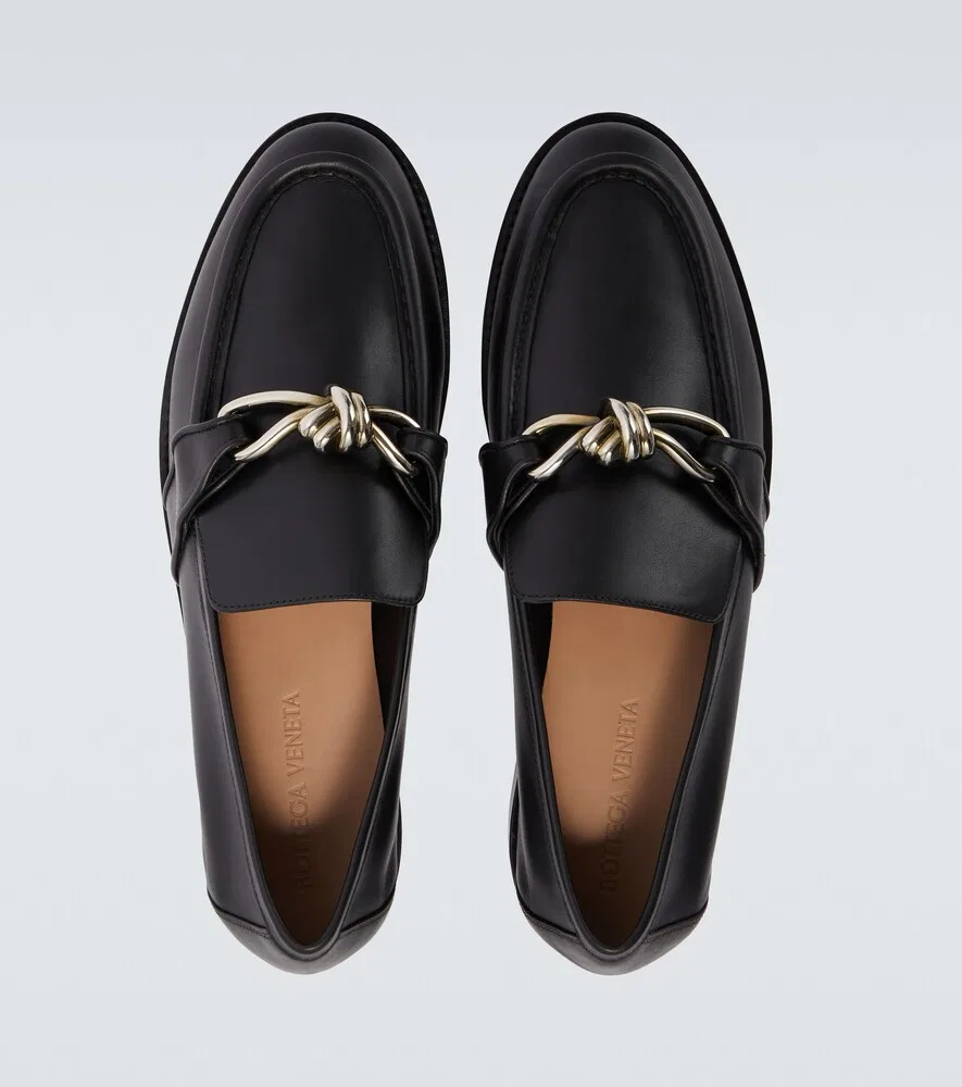Кожаные лоферы Astaire Knot Bottega Veneta, черный — фото 4