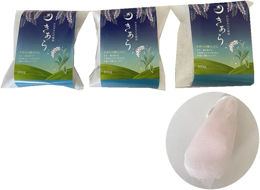 Мыло Handmade Tsukimito Soap Kiara Soap, 100 г x 3 шт с сеткой для пены
