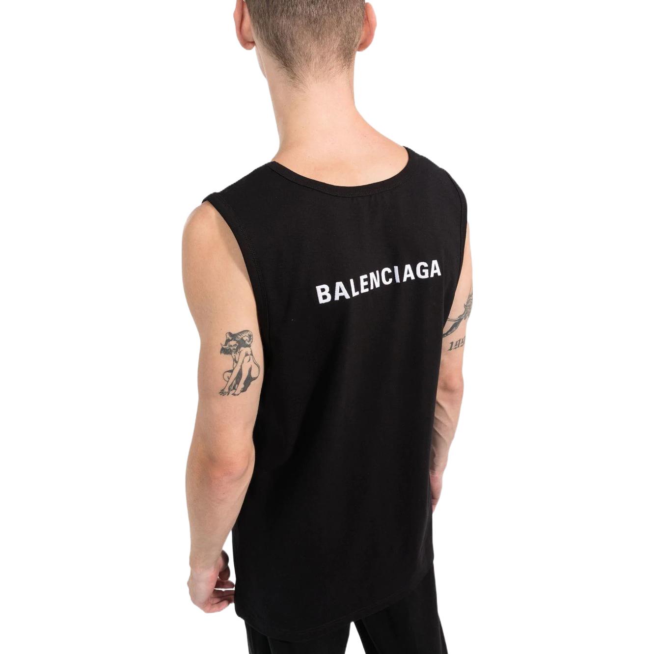Топ Balenciaga Loose Tank Top 'Black' 697880TMVM31070, черный — фото 4
