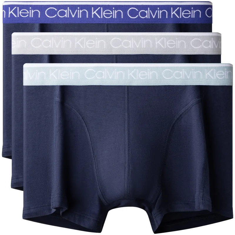 Мужские трусы 3 шт Calvin Klein, ENR-Deep Sea Blue