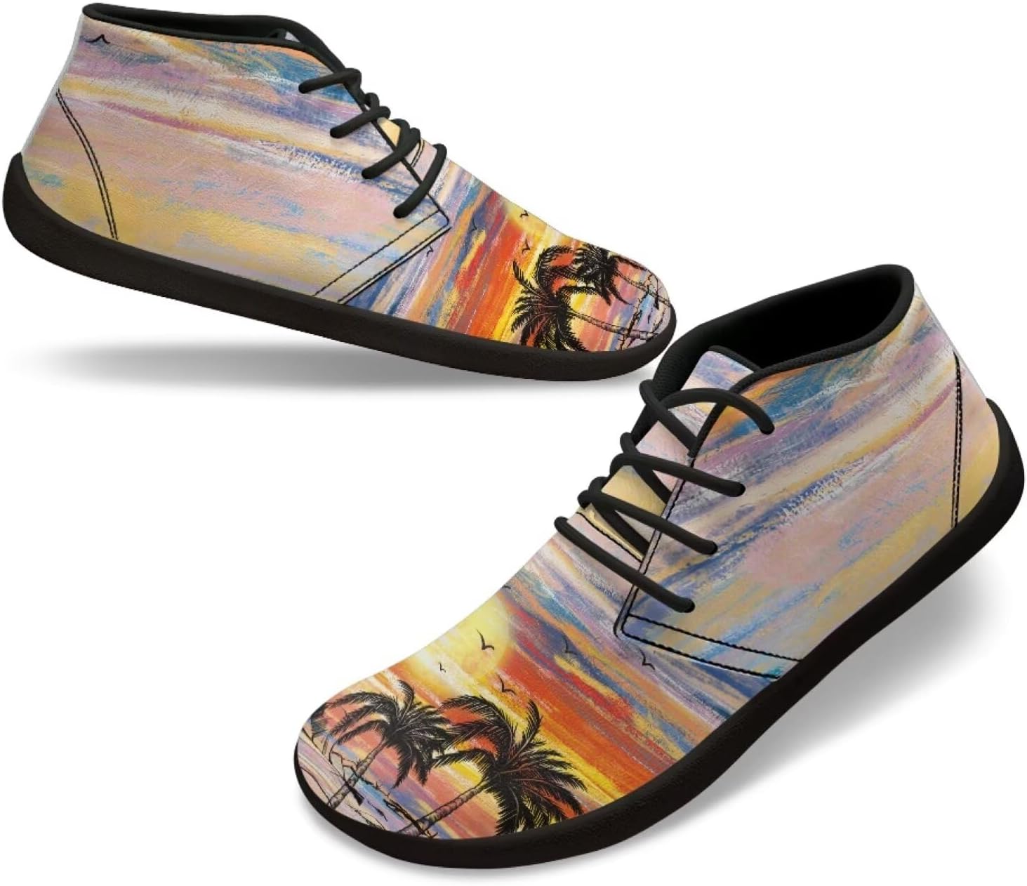 

Мужские кроссовки UNICEU с широким носком, модель Barefoot, легкие, для спортсменов, с нулевым падением, повседневные прогулочные кроссовки, тренировочные и беговые кроссовки, Hawaii Sunset Palm Tree