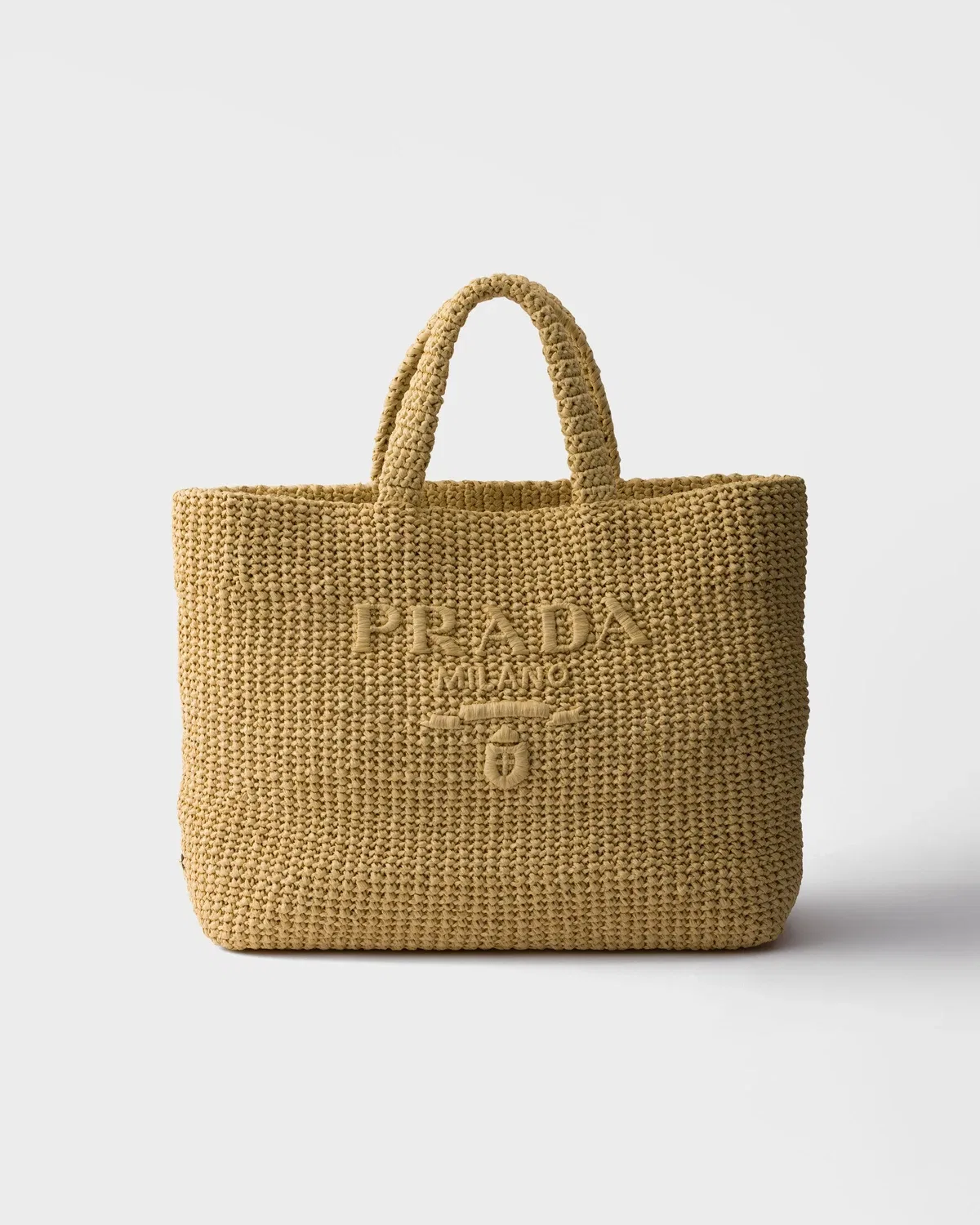 Вязаная сумка-тоут Prada, коричневый