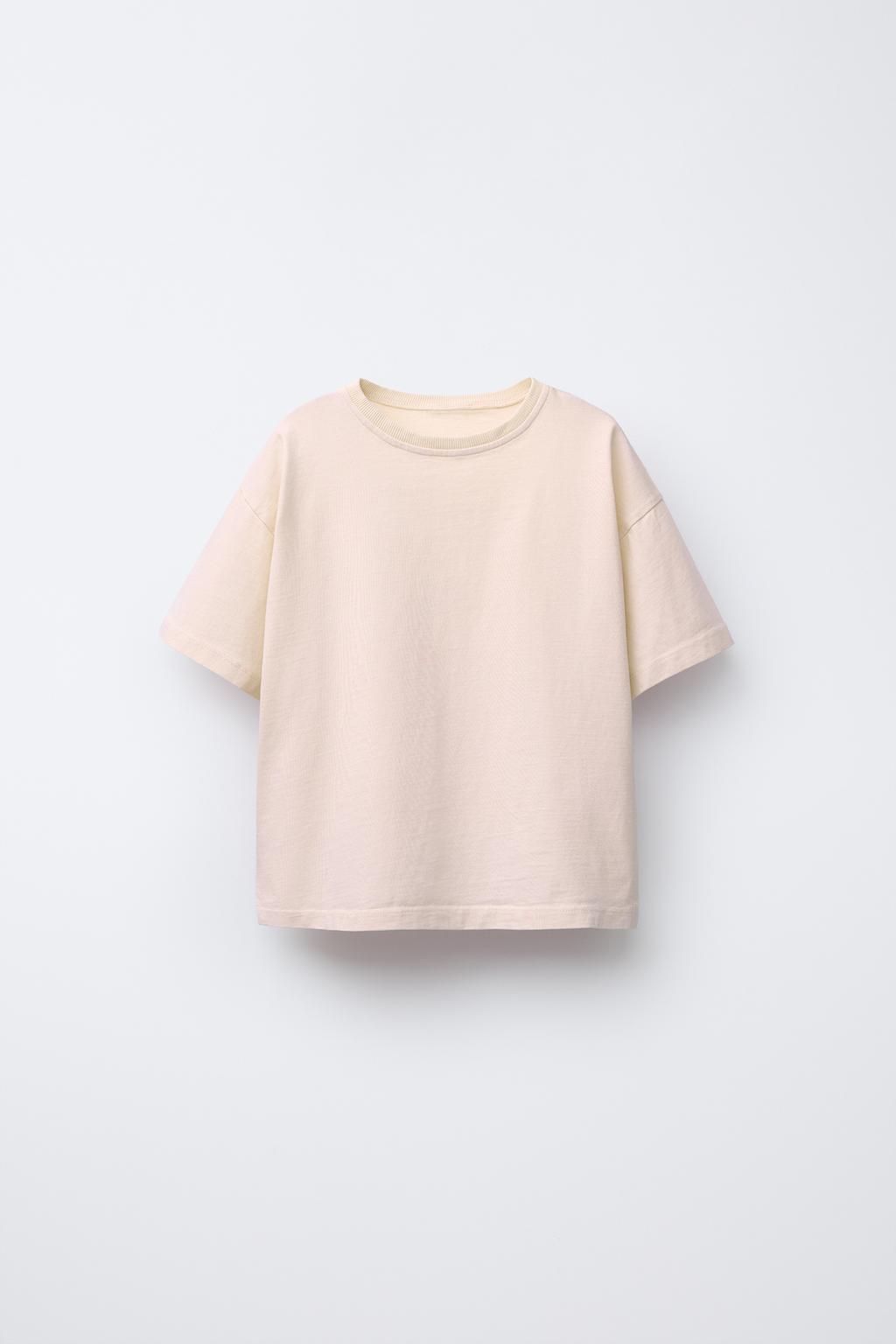 

Футболка с эффектом выцветания ZARA, цвет Mid-ecru