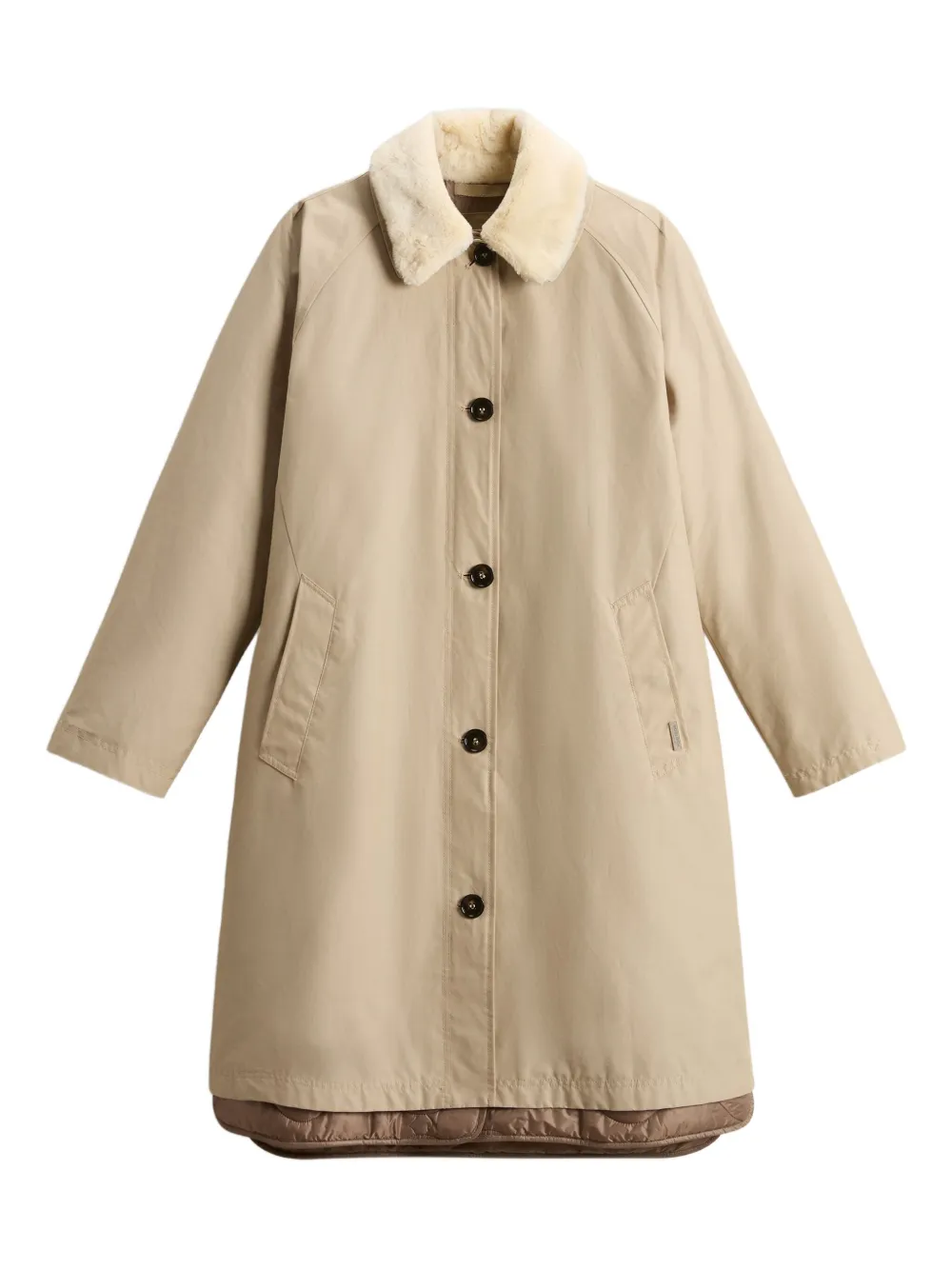 

Пальто с воротником из искусственного меха WOOLRICH, нейтральный