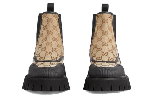 Кроссовки casual style leather logo boots 'beige black' Gucci, бежевый — фото 4
