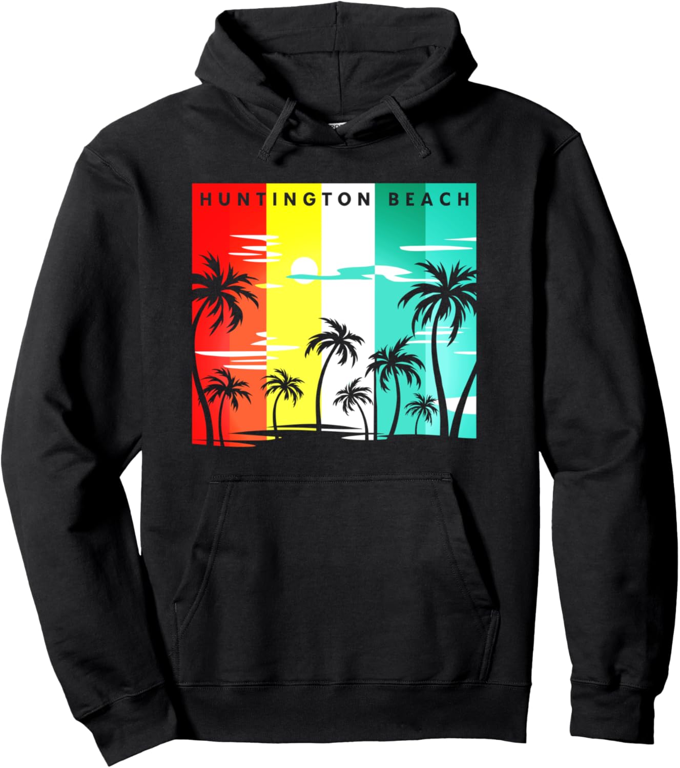 

Худи Huntington Beach California Surf Vintage Orange Co. 657 714 Huntington Vintage Co., черный