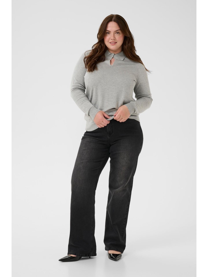 

Свитер классической вязки KCjanna серого меланжевого цвета KAFFE curve