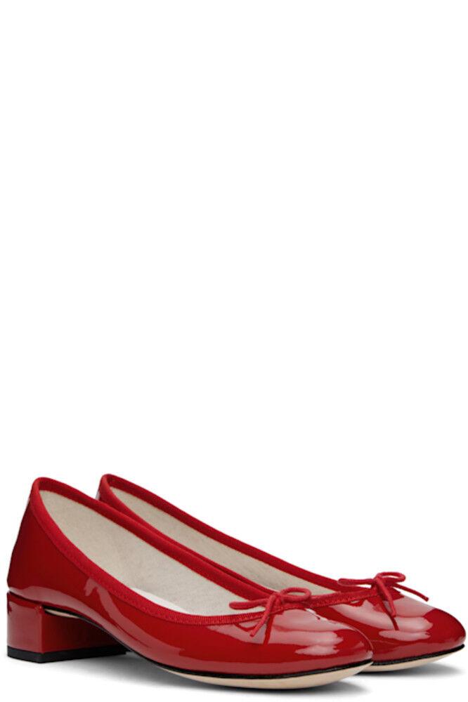 Балетки на каблуках «Камилла» красного цвета Repetto — фото 4
