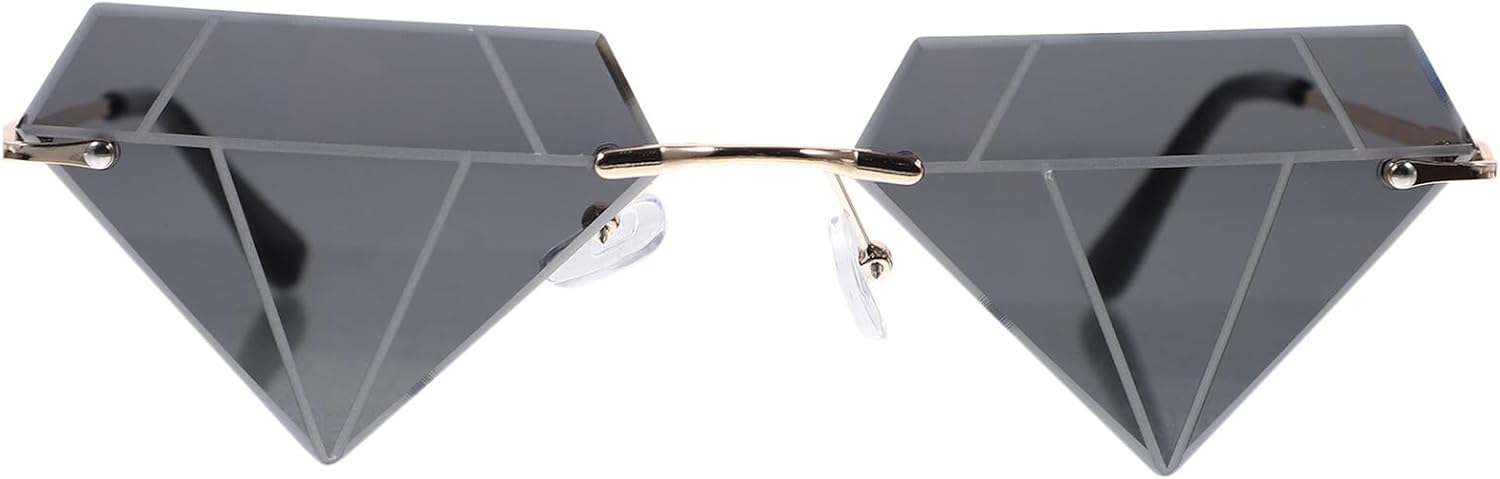 

Женские солнцезащитные очки без оправы неправильной формы, модные, для торжественных мероприятий, с золотой оправой, черными и серыми линзами, для пляжа и дискотеки, с защитой от УФ-излучения ROMISBABA, Grey