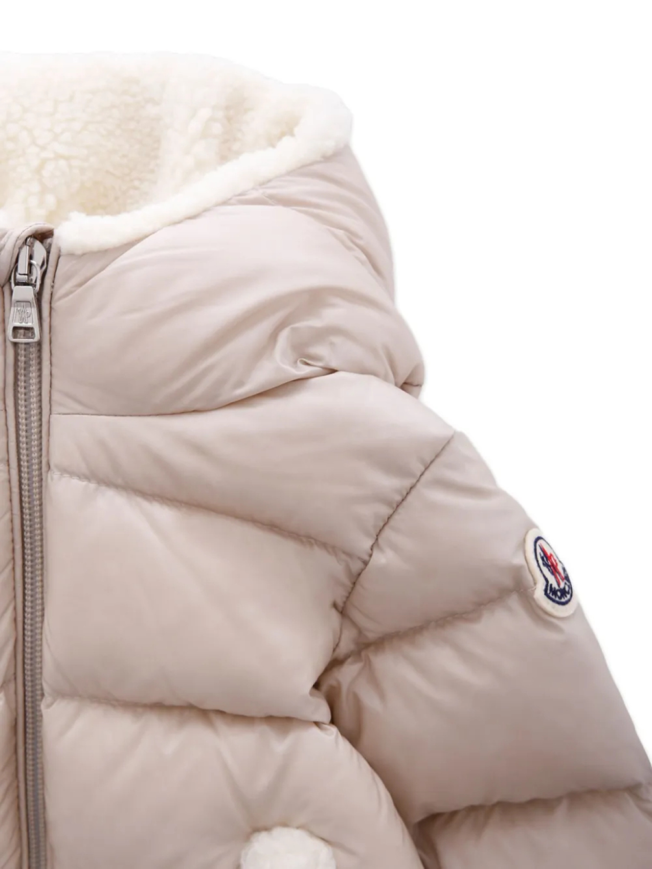 Moncler Enfant стеганая куртка Bluma с капюшоном, нейтральный — фото 3