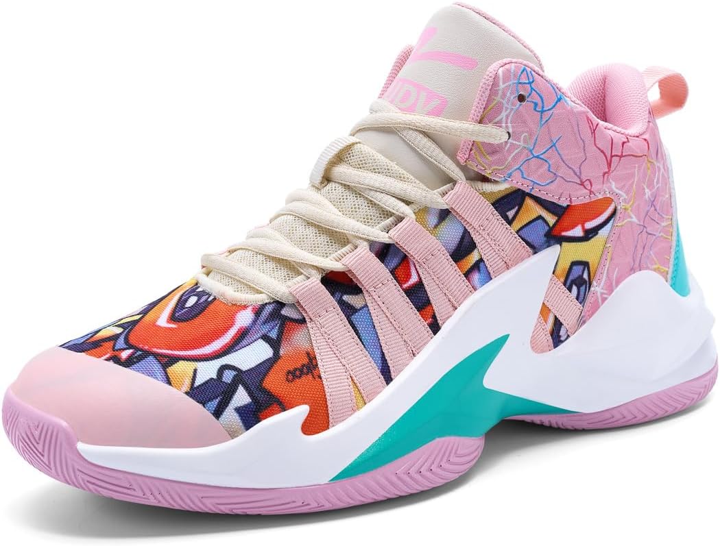 

Мужские и женские баскетбольные кроссовки высокие ультралегкие модные, противоскользящие, уличные, дышащие, для активного отдыха с амортизацией для фитнеса Zudvoso, розовый