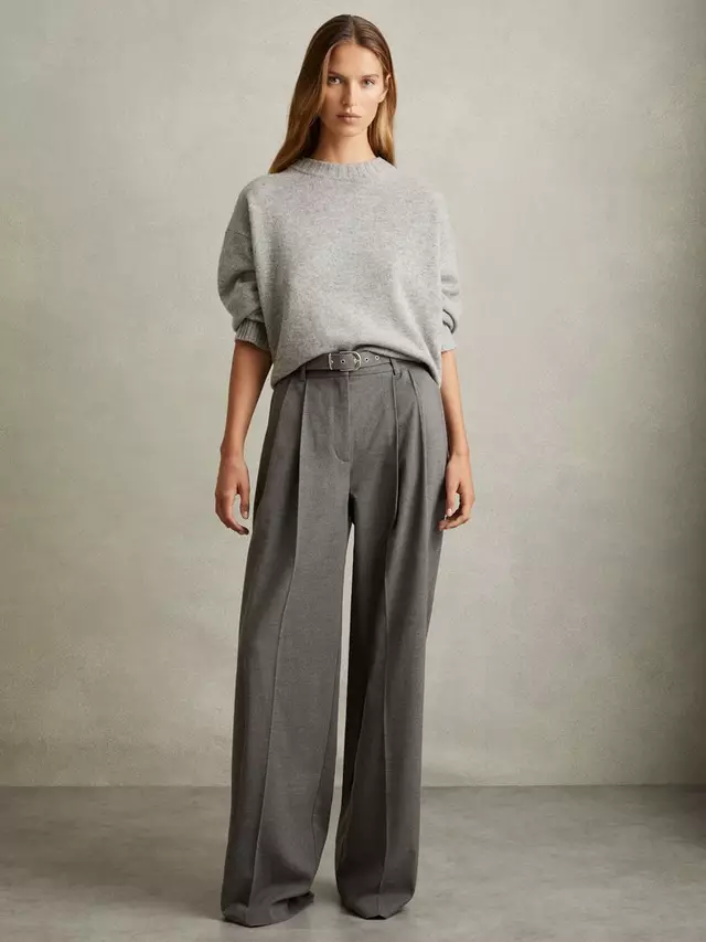 

Брюки Reiss Freja Wide Leg, серый