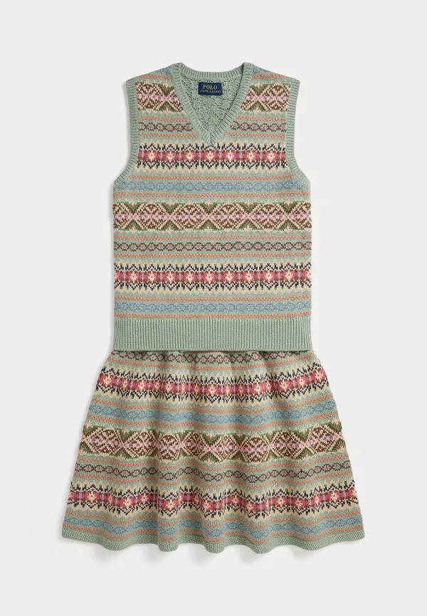 Детский комплект из жилета и юбки Polo Ralph Lauren, fairisle multi