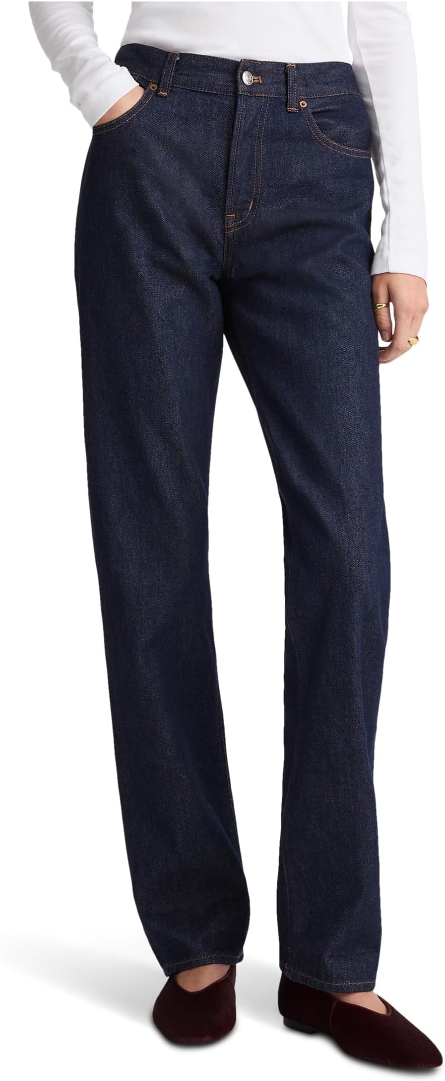 

Женские удлиненные прямые джинсы с эффектом полоскания Madewell, Mckinney Wash