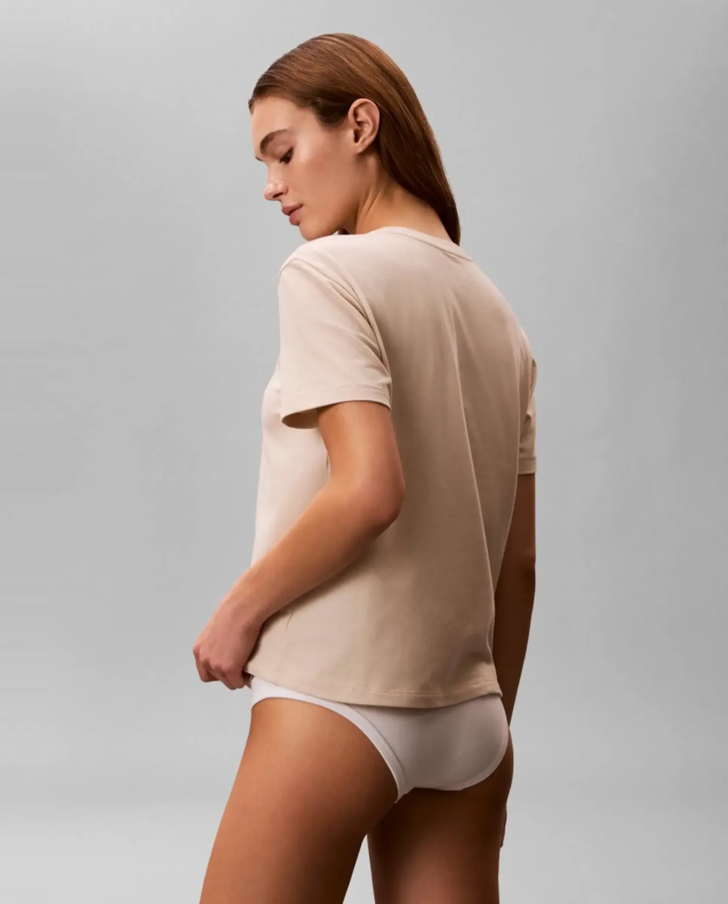 Комплект короткой пижамы из хлопкового поплина Calvin Klein, серый — фото 2