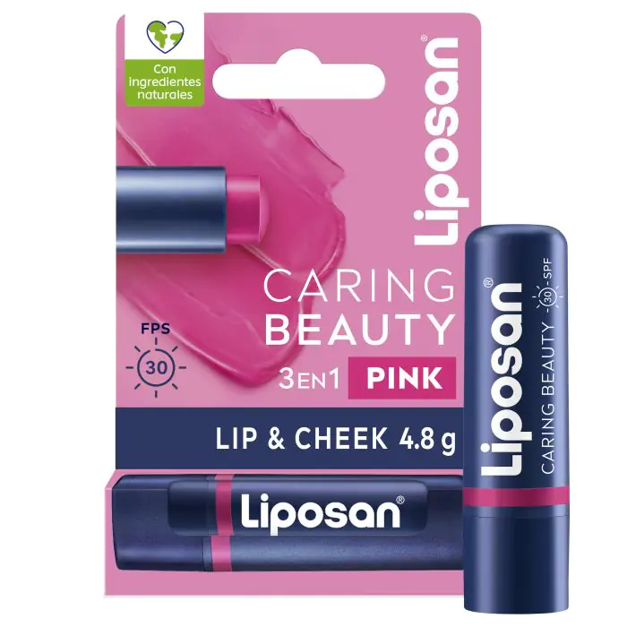 

Бальзам для губ caring beauty 3en1 lip & cheek bálsamo labial Liposan, цвет pink