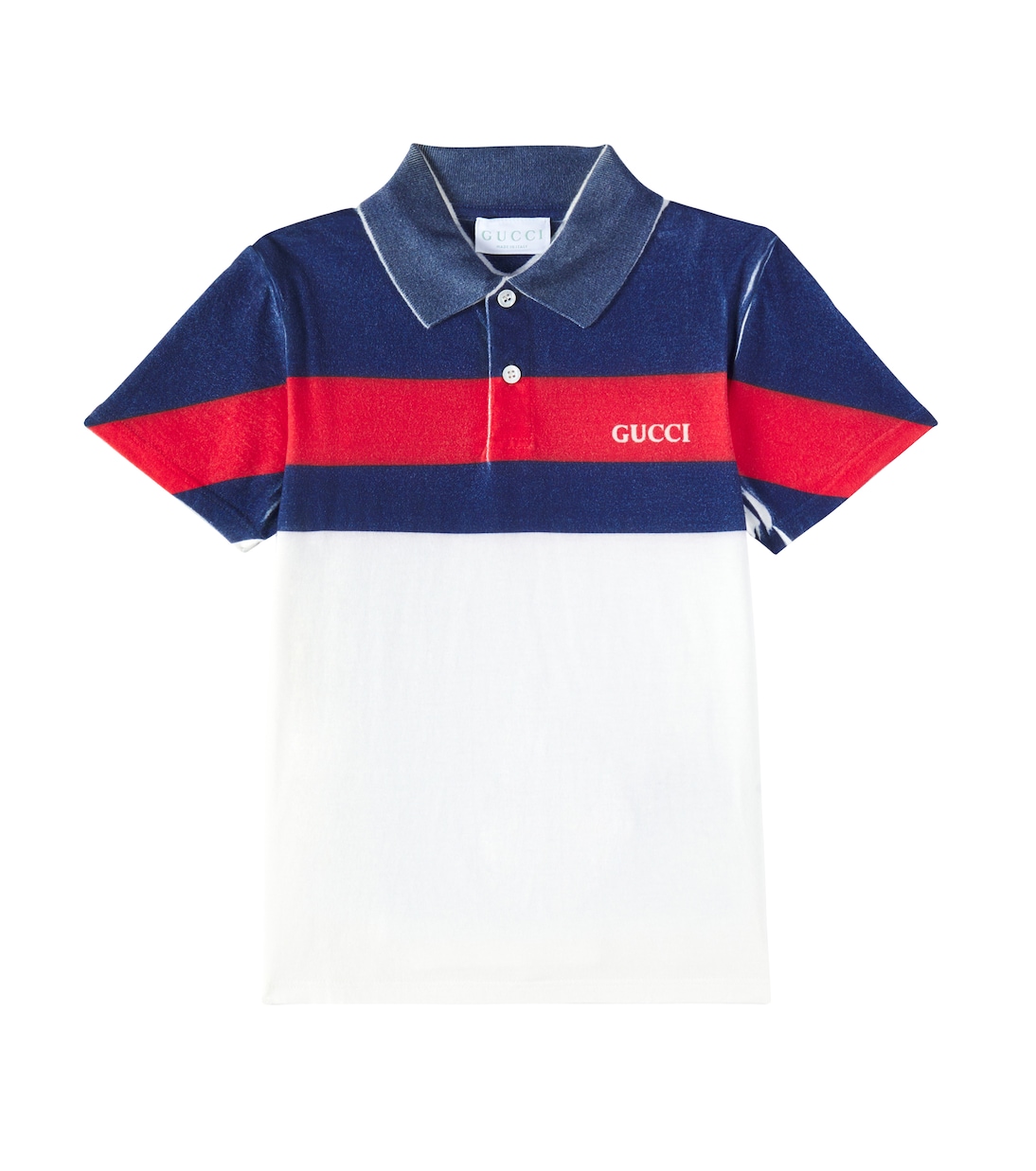 

Хлопковая поло Gucci Kids, New White/Oltremere